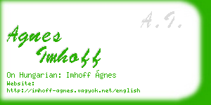 agnes imhoff business card